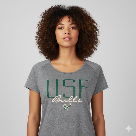 Rivalry Threads Tops - Rivalry Threads USF Bulls Gray Graphic Collegiate Team Short Sleeve tshirt sz M